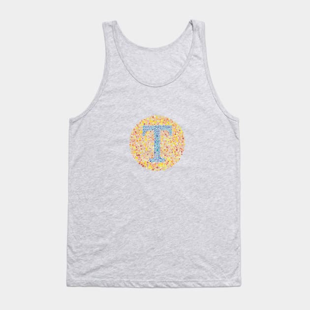 Letter T Ishihara Test Tank Top by CorneaDesigns